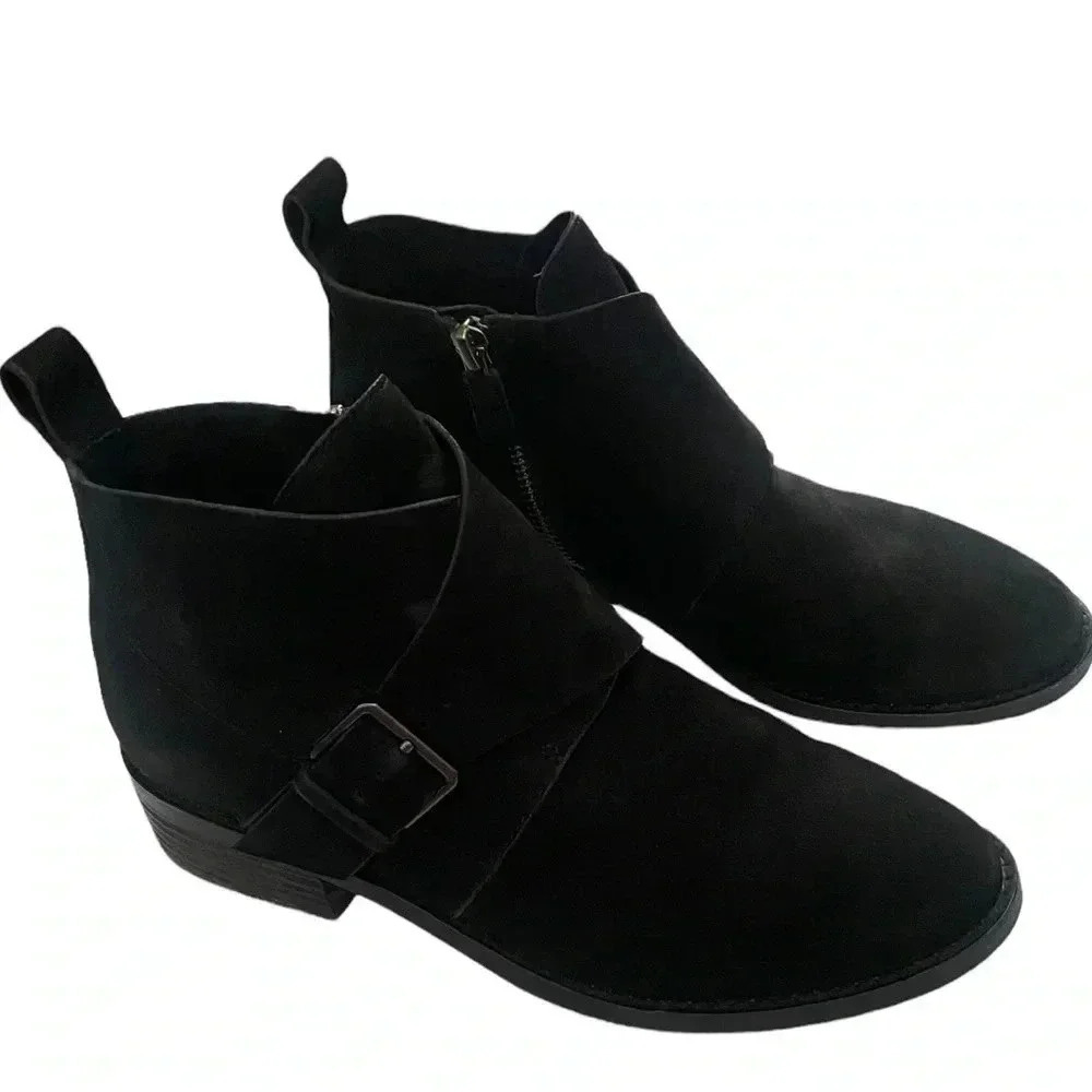 Eileen Fisher Savoy Nubuck Suede Buckle Booties